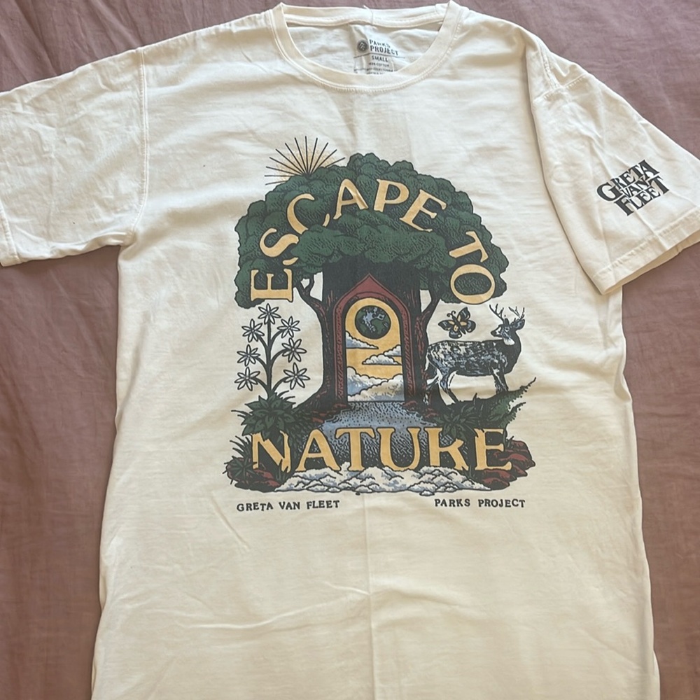 Greta Van Fleet + Parks Project Collaboration tee shirt “escape to nature”
